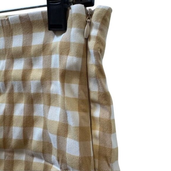 Who What Wear Womens Mustard & White Gingham Checkered Pants Size 4 - Picture 3 of 9